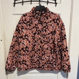Sanctuary Floral Puffer Jacket - Black and Pink